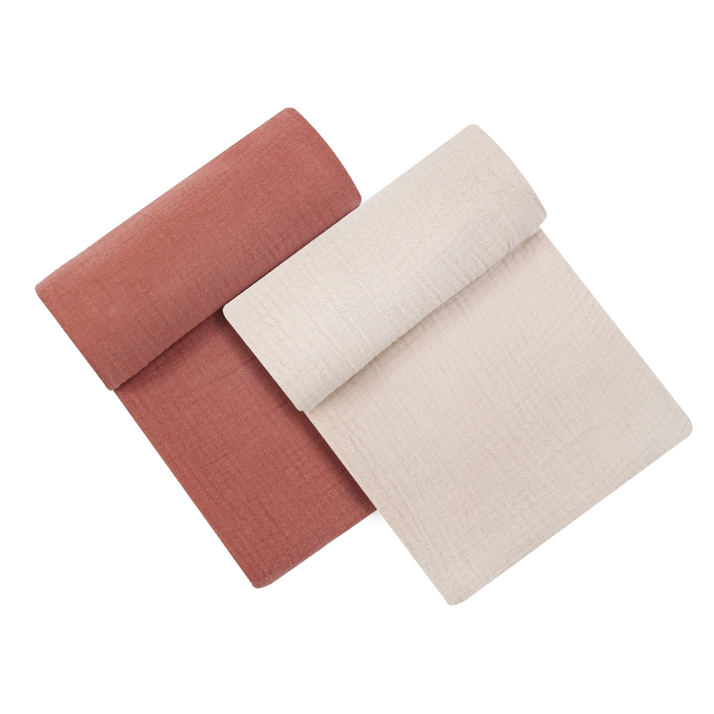 Infancie 2-Pc OrganicCotton Baby Muslin Blanket Gift Set (Caramel & Cream)